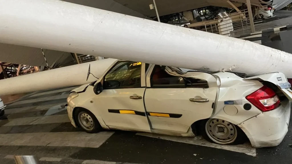 The first rain of the season caused the roof to collapse