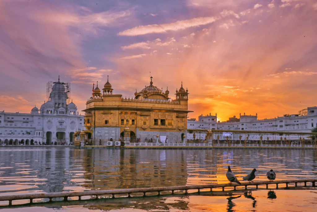 golden temple at night